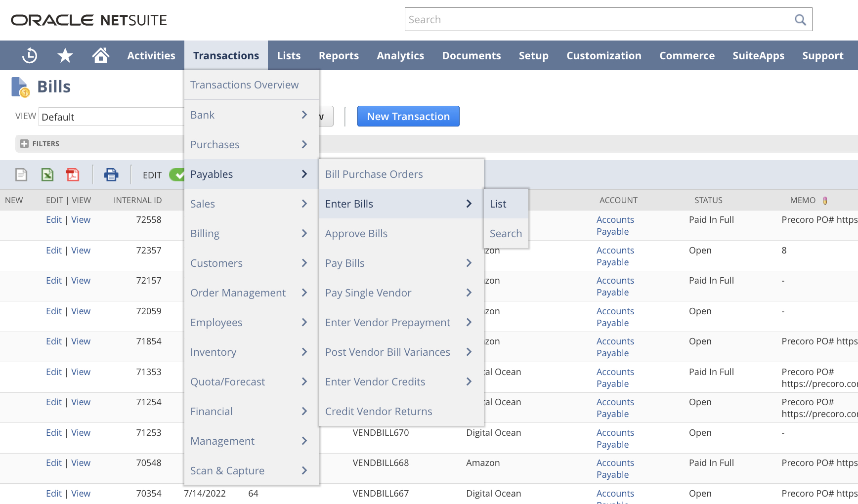 NetSuite Invoices, Payments, and Credit Notes Integration